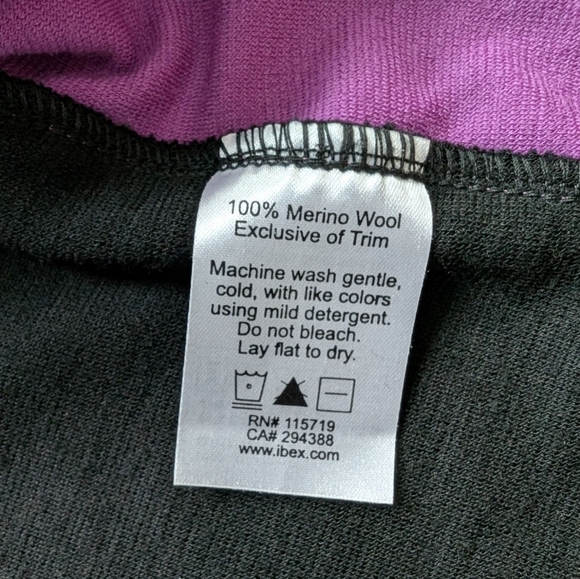 Ibex Giro Cycling Jersey Merino Wool Black Purple Short Sleeves Women's Large - Picture 8 of 10